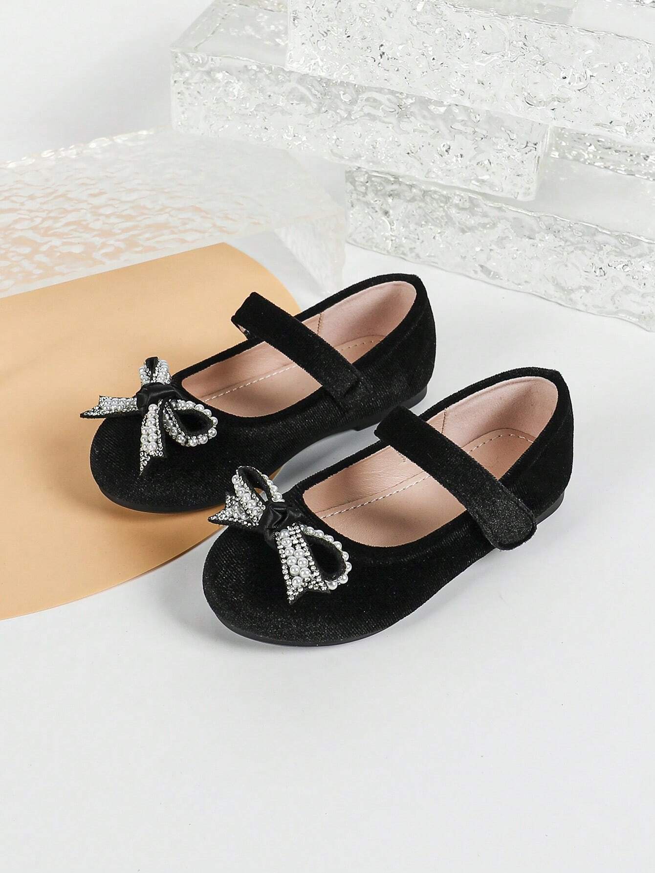 1 Pair New Arrival Autumn Kids Cute Bow-Knot Velvet Flats