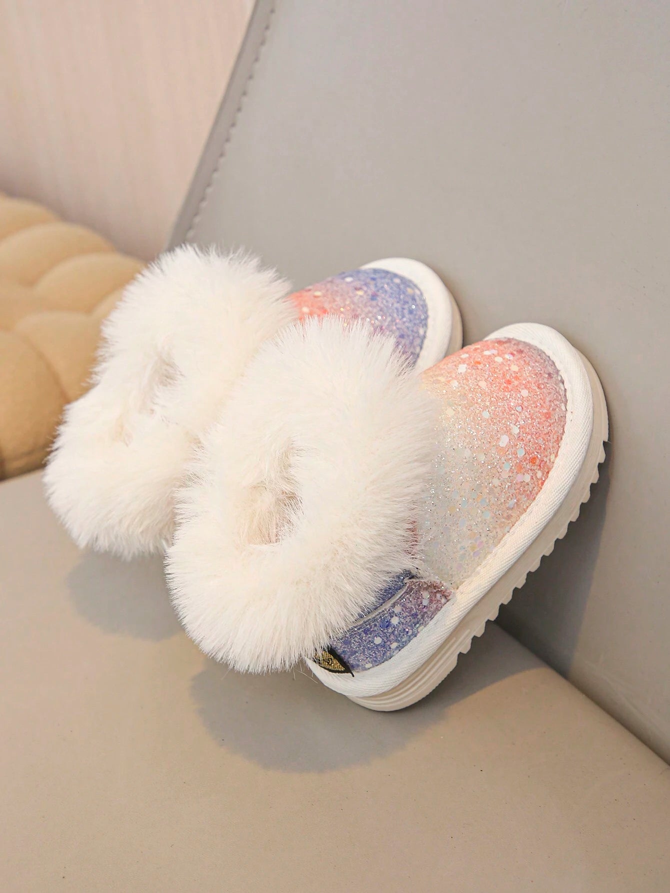 Toddler Girls Plush Colorful Warm Lining Anti-Slip Snow Boots