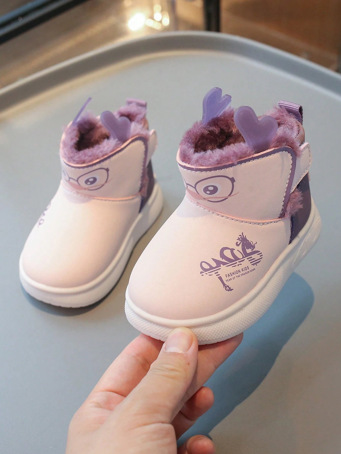 Toddler Girls Snow Boots With Plush Lining Pink