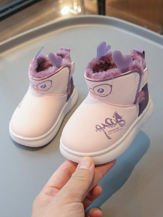 Toddler Girls Snow Boots With Plush Lining Pink