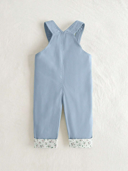 Cozy Pixies Baby Girl Floral Decor Color Block Romper With Pants
