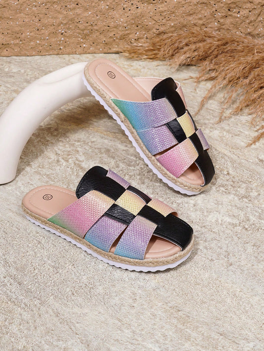 Cute Kids Flat Slip-On Fashion Slippers Multicolor