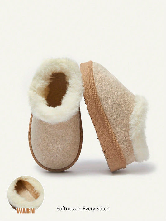 1 Pair Unisex Fashionable Solid Color Comfy Warm Thermal Slippers