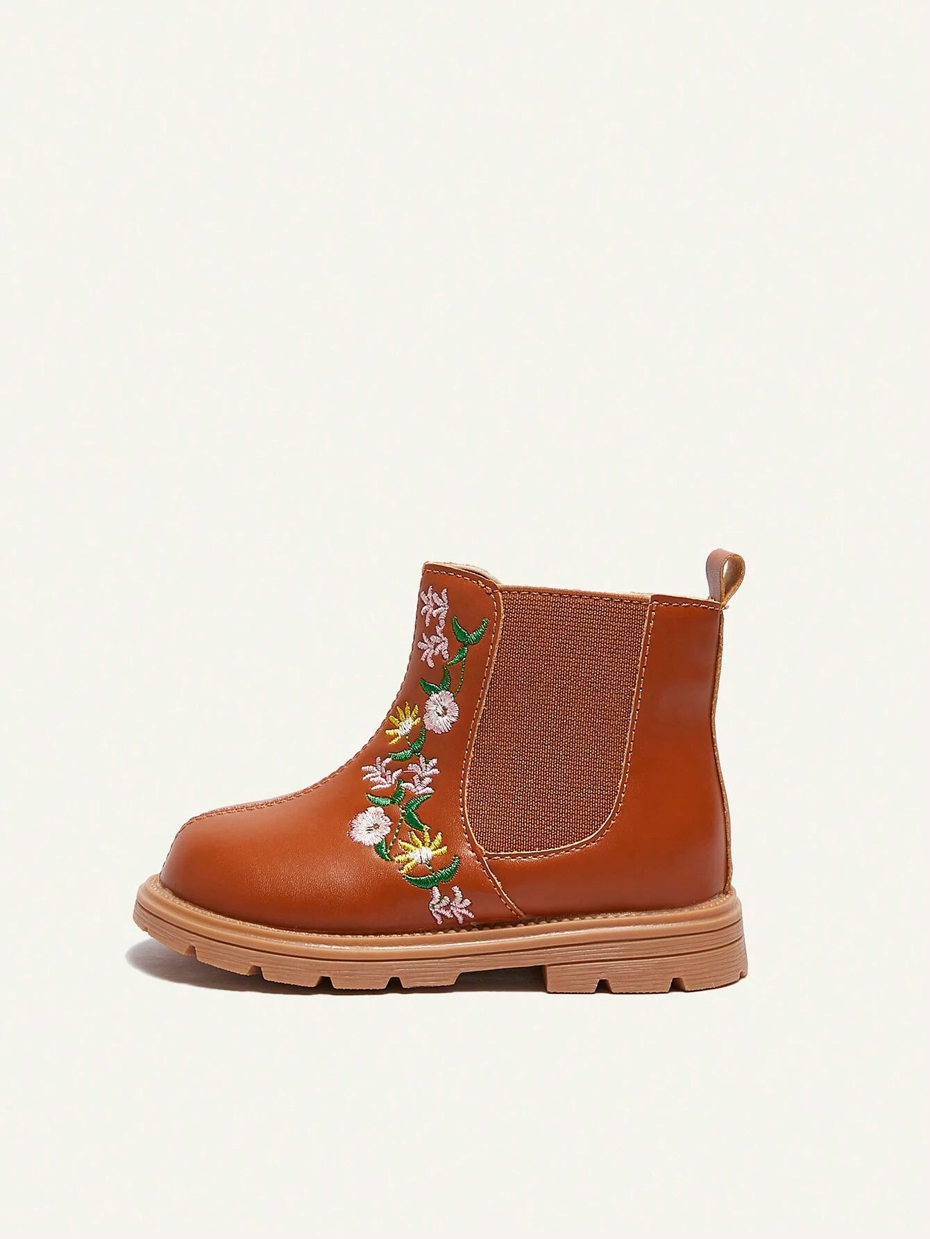 Cozy Pixies Fashionable & Versatile Cute Girl Design Embroidered Anti-Slip Warm Lined Baby Short Boots