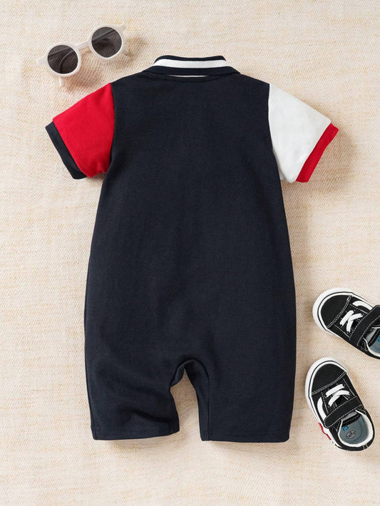 Baby Boy Casual College Style Elegant Daily Wear Embroidered Jumpsuit