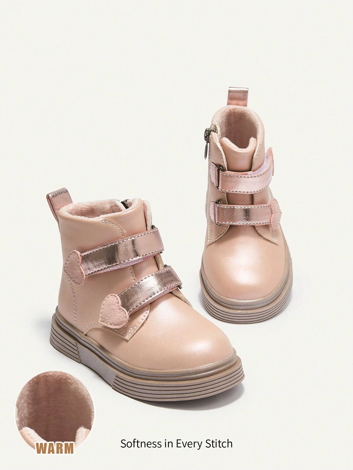 Cozy Pixies Thicken Warm Fashion Casual Versatile Butterfly Princess Baby Girls Toddlers Flat Boots Pink 2