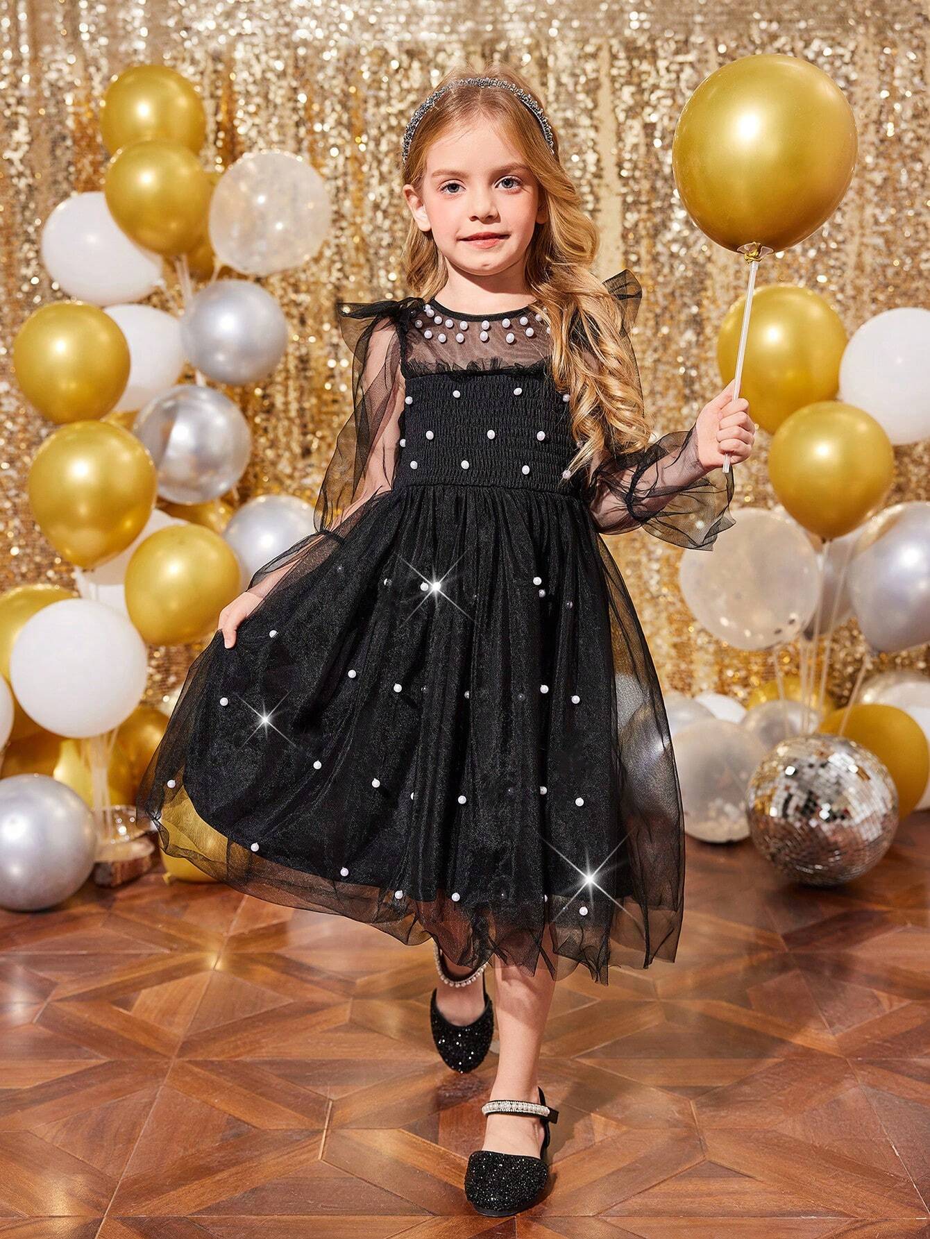 Young Girl's And Young Girl's Elegant Delicate Tulle Rhinestone Embellished Dress