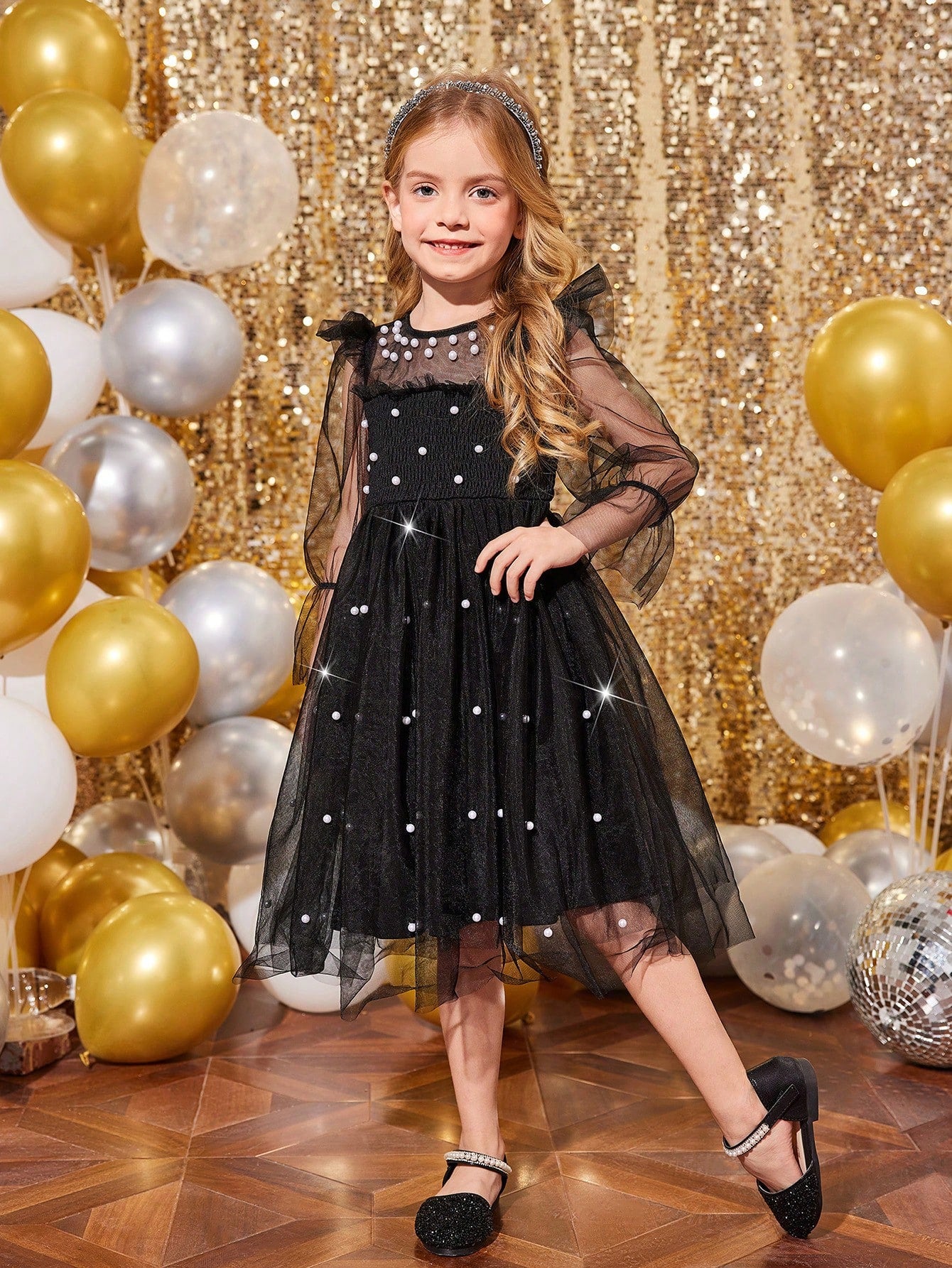 Young Girl's And Young Girl's Elegant Delicate Tulle Rhinestone Embellished Dress