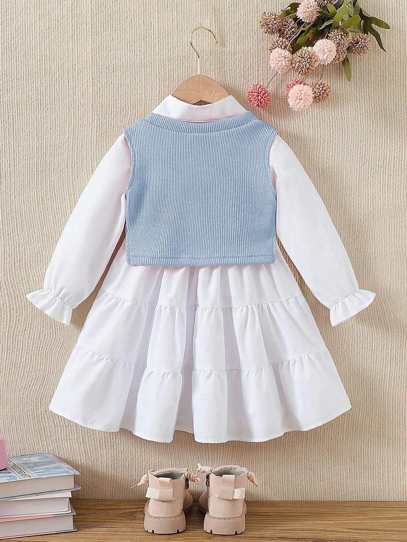 3pcs Young Girl Fashion Elegant Outfit Set