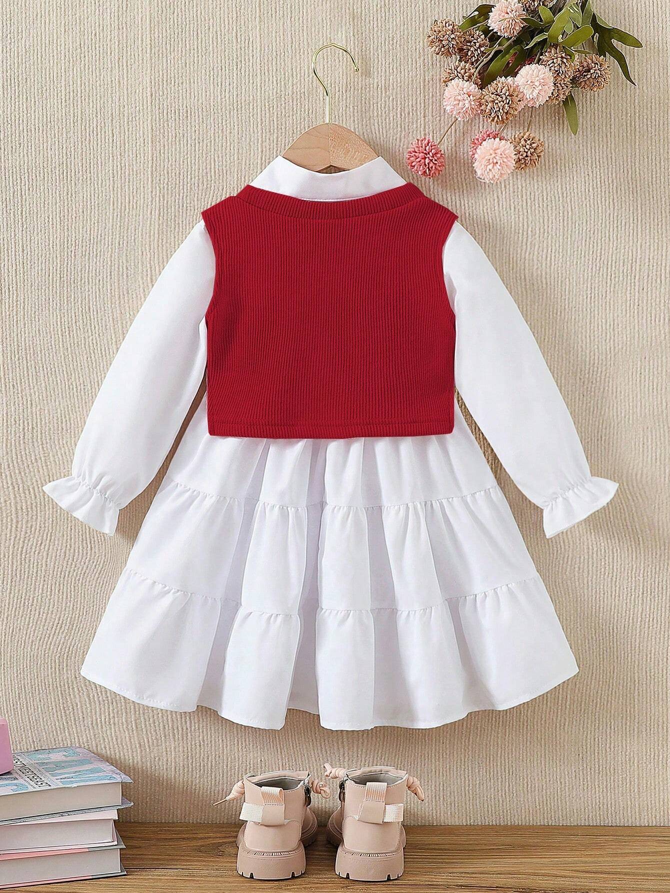 3pcs Young Girl Fashion Elegant Outfit Set