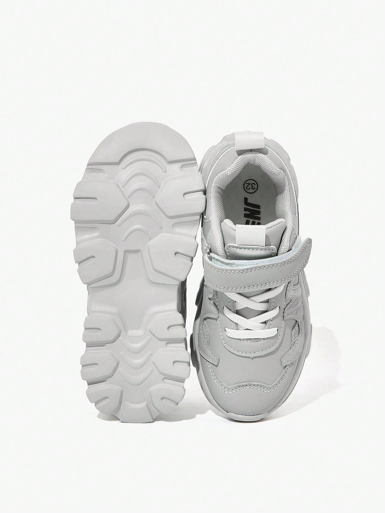1 Pair Children's Silver Color Chunky Sneakers