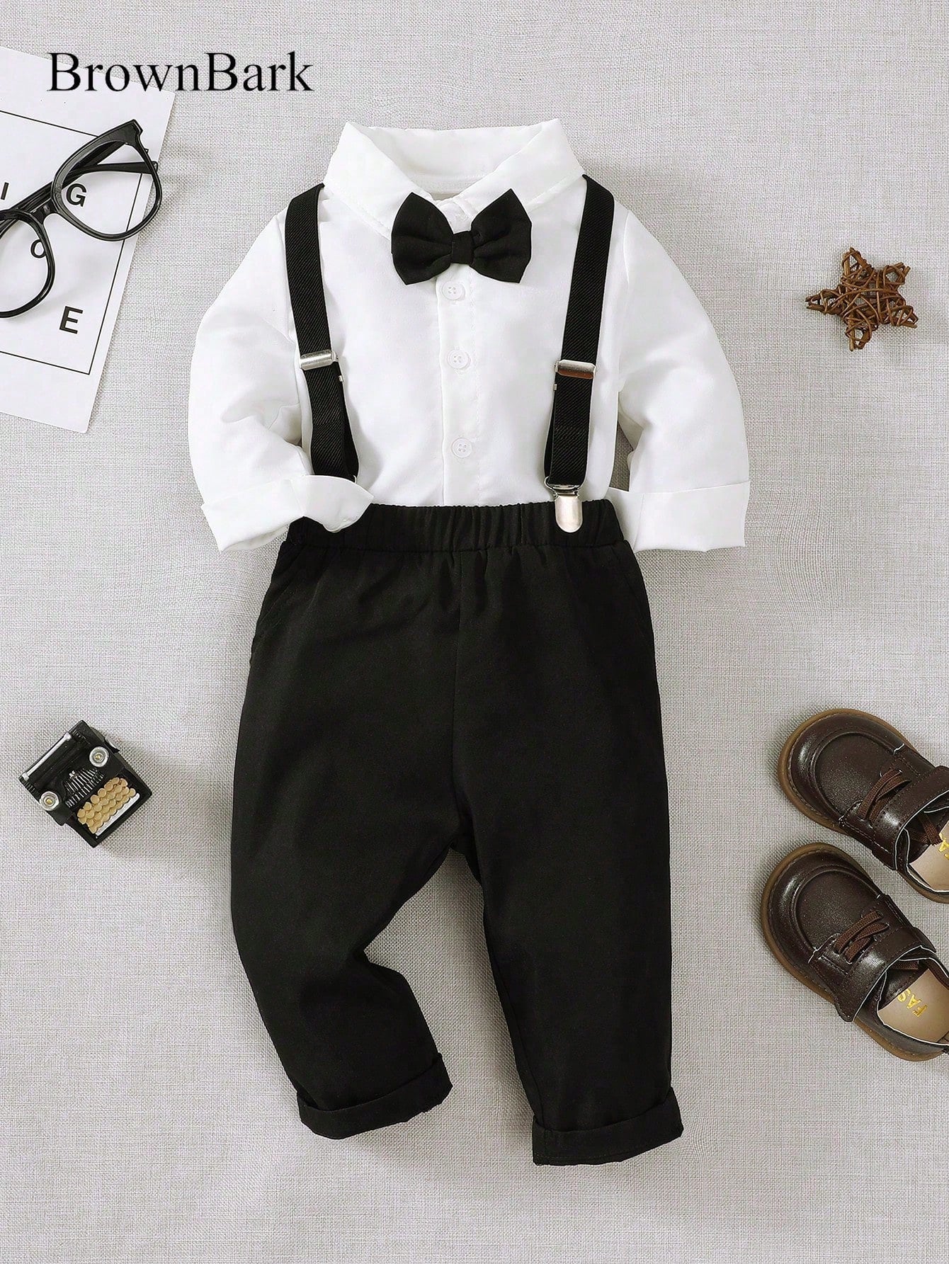 Baby Boy 2pcs/Set Gentleman Style Set White