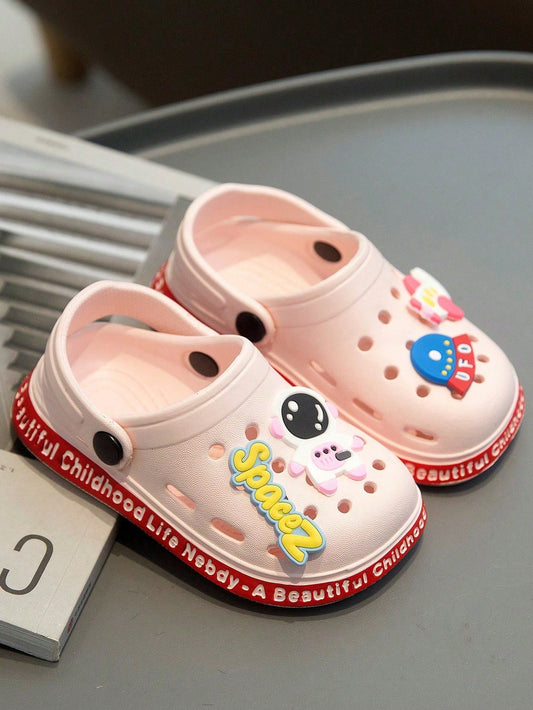 1 Pair Kids' Cartoon Pattern Clogs Pink