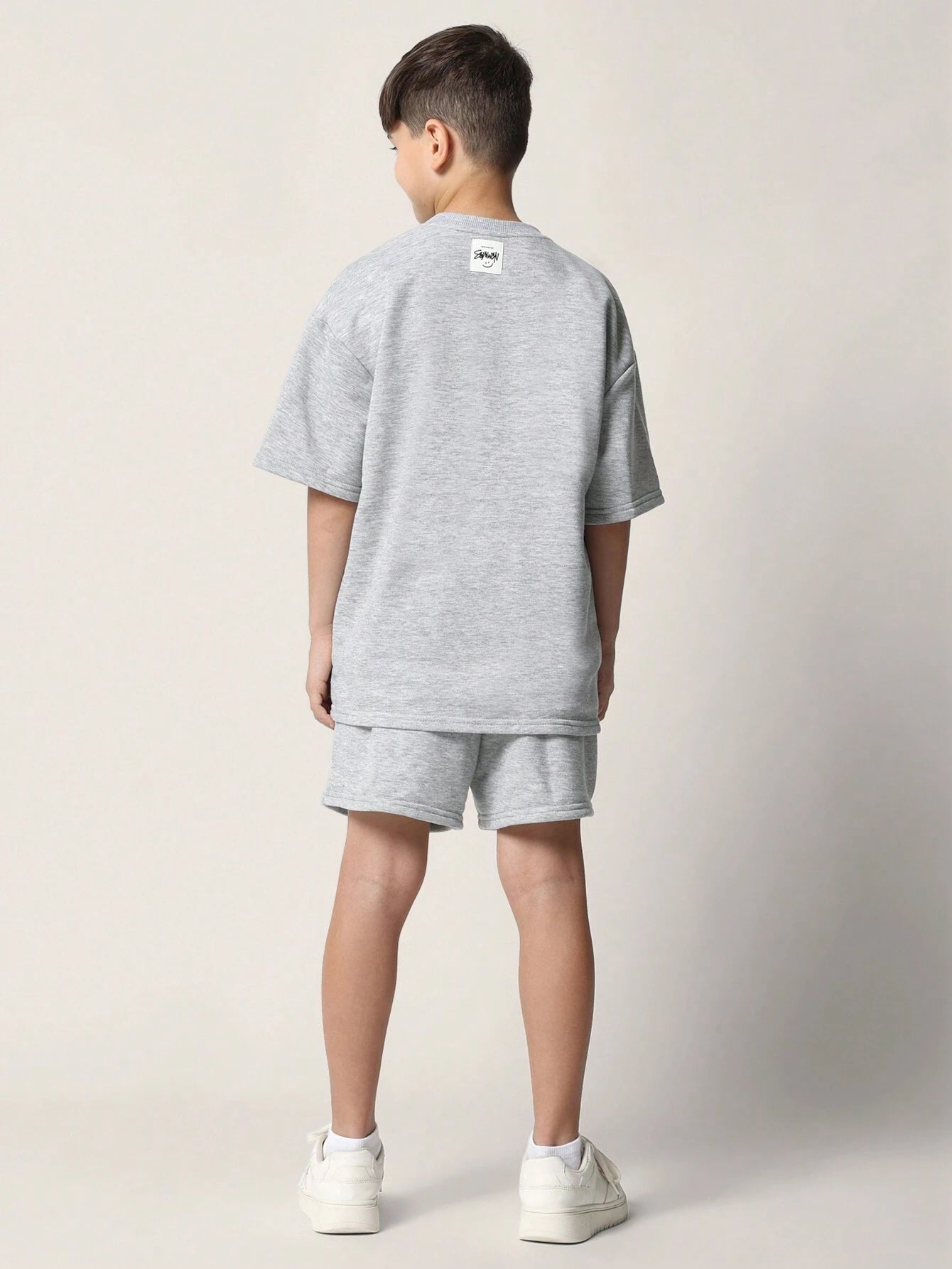 Tween Boys Oversized Fit Essential Tee And Drop Crotch Short 2 Piece Set