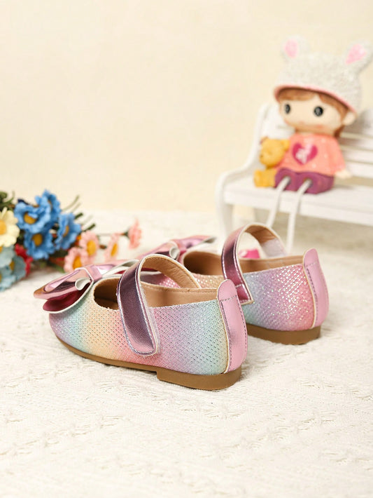 1 Pair Soft Bottom Toddler Girls' Bow Decor Shoes