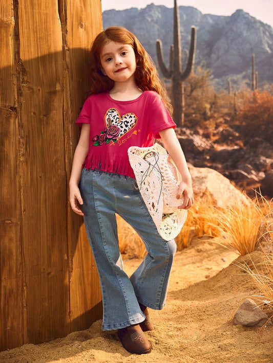 Wildeya Young Girls 2pcs/Set Hot Pink