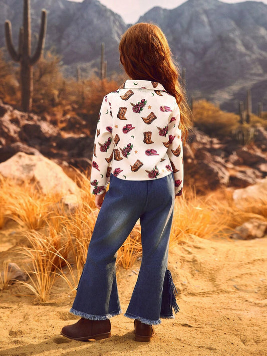 Wildeya Young Girls Western Style Sets