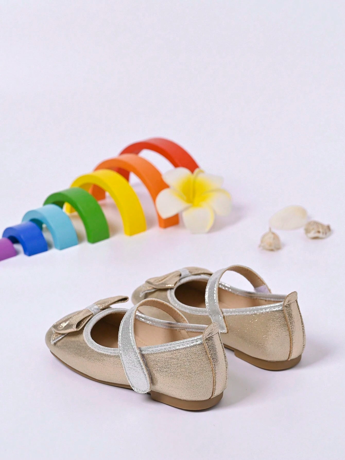 Girls Bow Decor Square Toe Mary Jane Flats