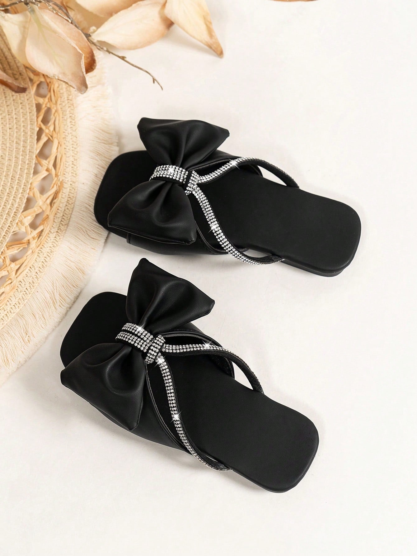 Children's Fashionable Casual Cute Bow Tie Open Toe Slides