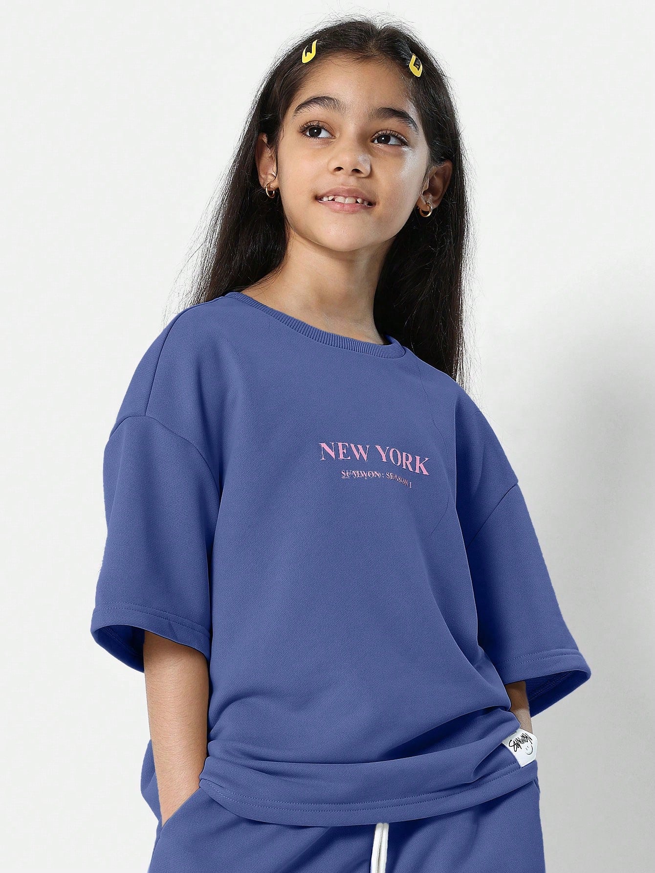 Tween Girls Everyday Oversized Tee And Loose Fit Jogger With New York Graphic Print