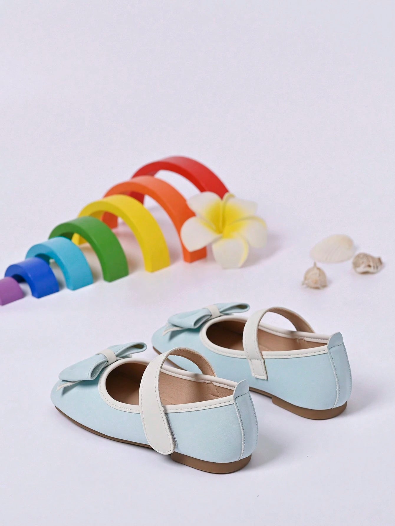 Girls Bow Decor Square Toe Mary Jane Flats
