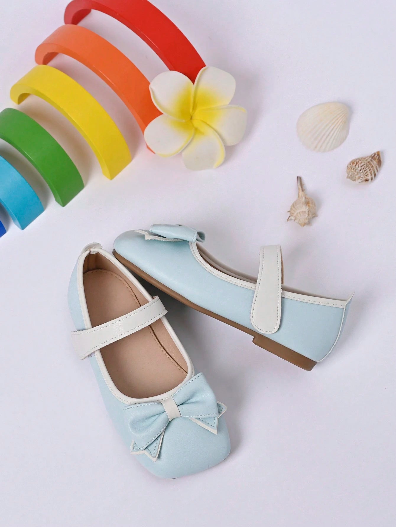 Girls Bow Decor Square Toe Mary Jane Flats