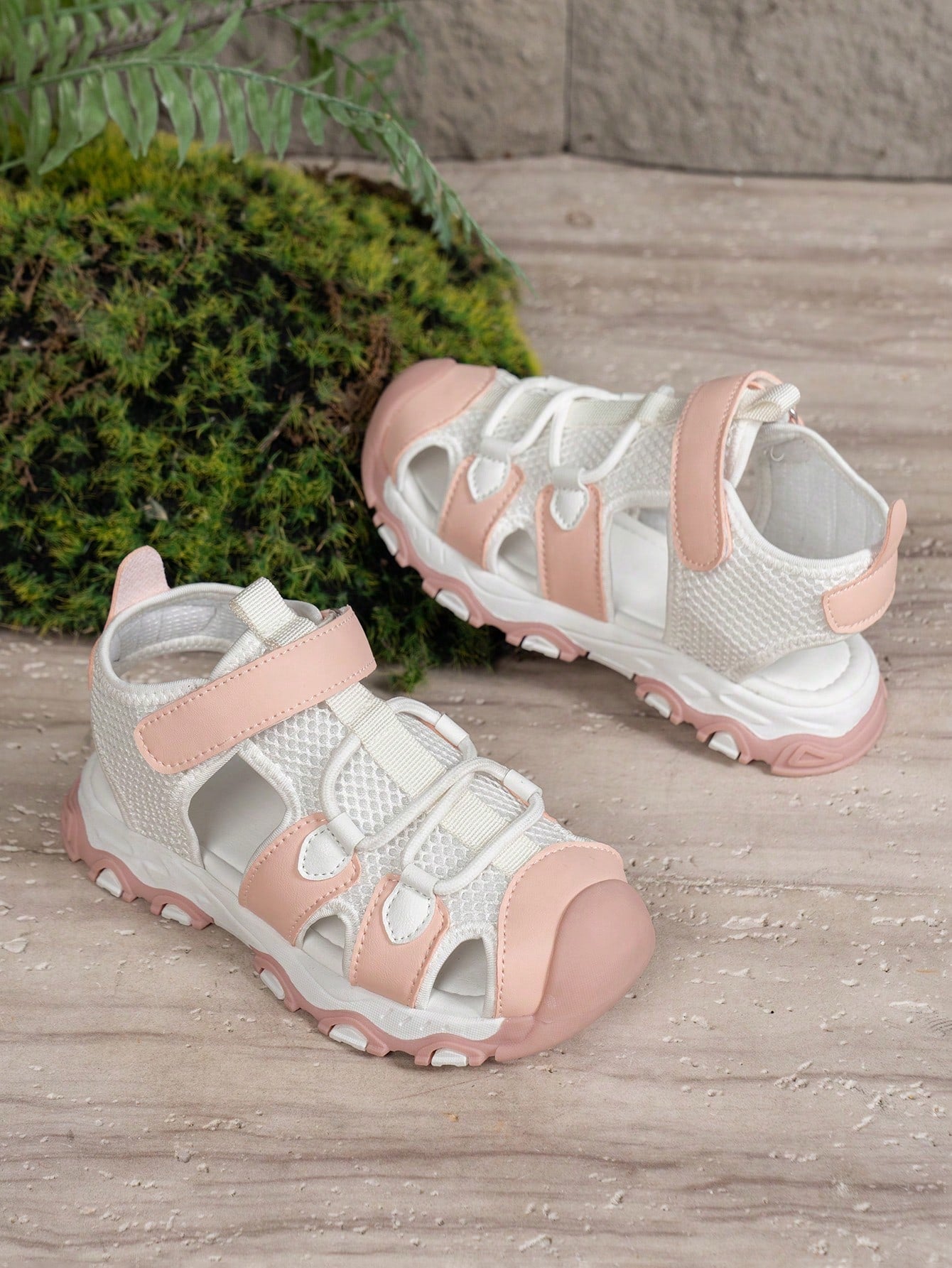 1 Pair Pink Splice Children Sports Casual Sandals