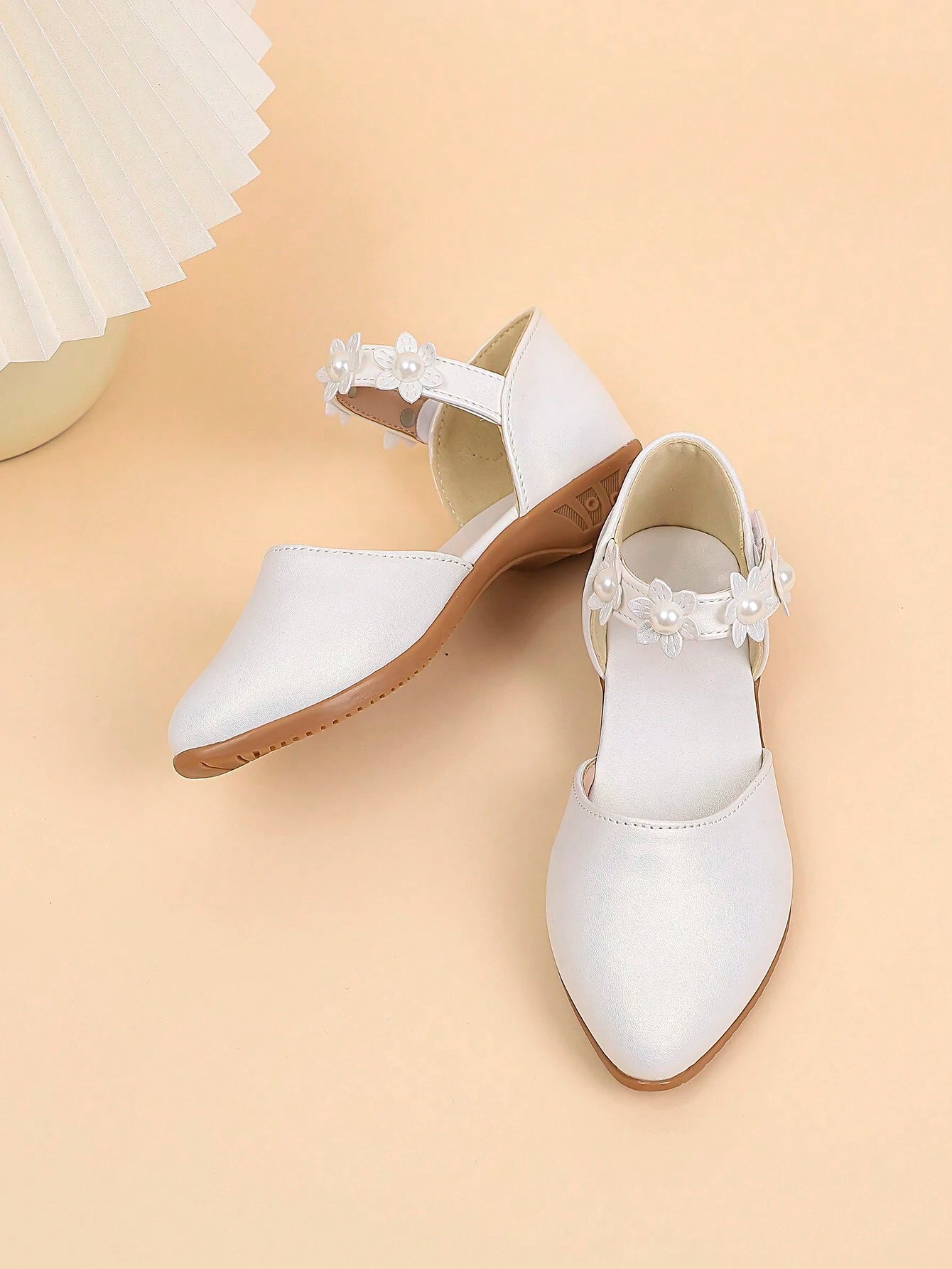 Girls' Floral Decorated Soft Sole High Heel Dress Shoes