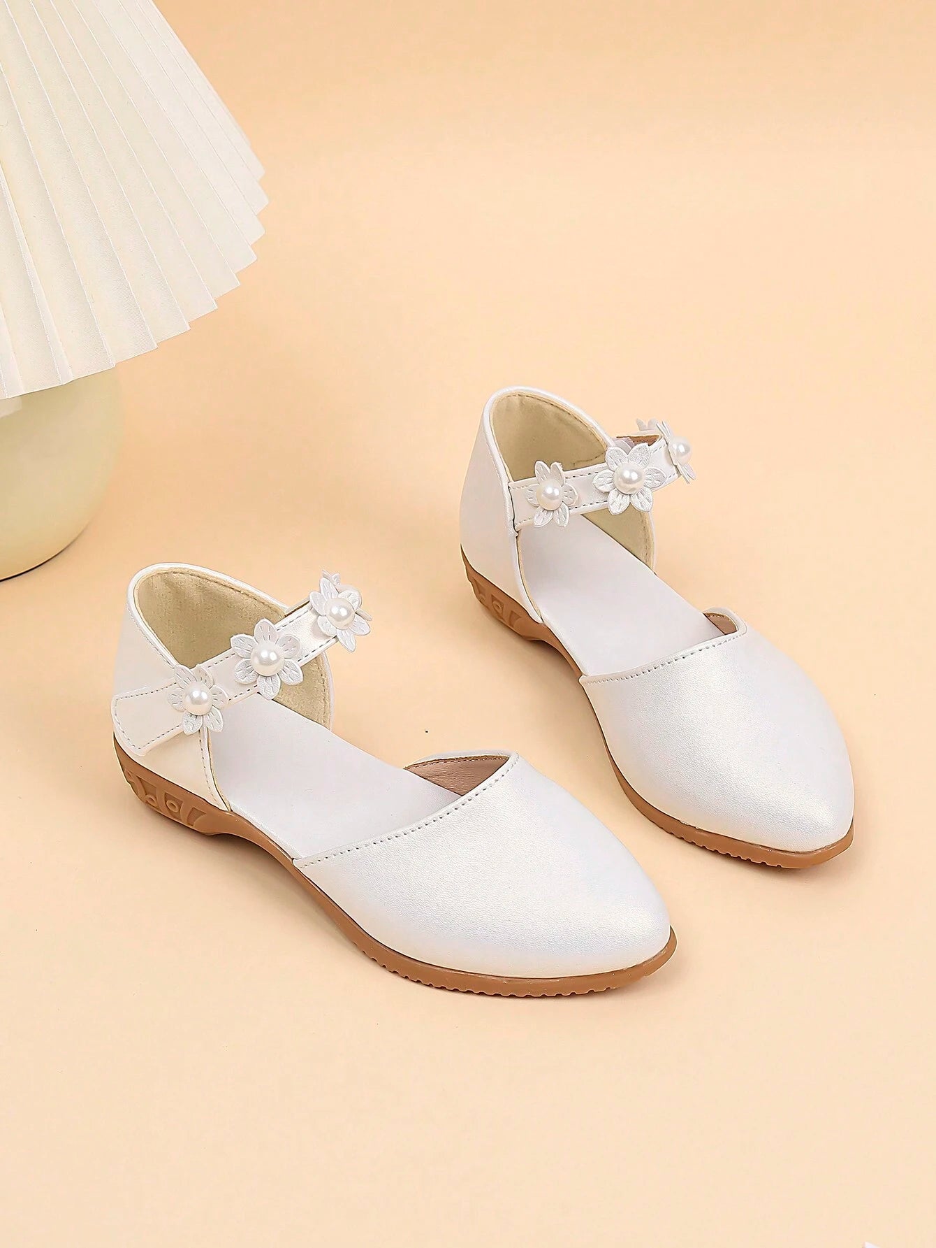 Girls' Floral Decorated Soft Sole High Heel Dress Shoes