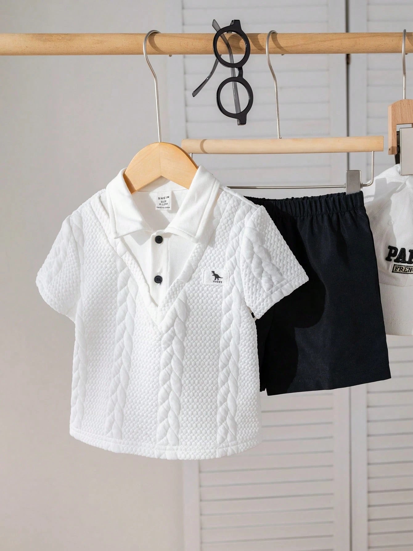 Baby Boy Cute 2 In 1 Polo Shirt & Elastic Waist Shorts Set