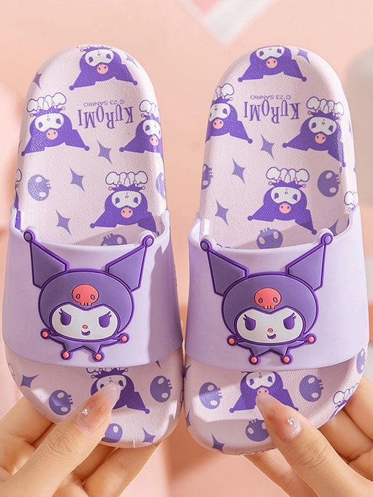 Sanrio Kuromi Cute Cartoon Open Toe Slippers Purple
