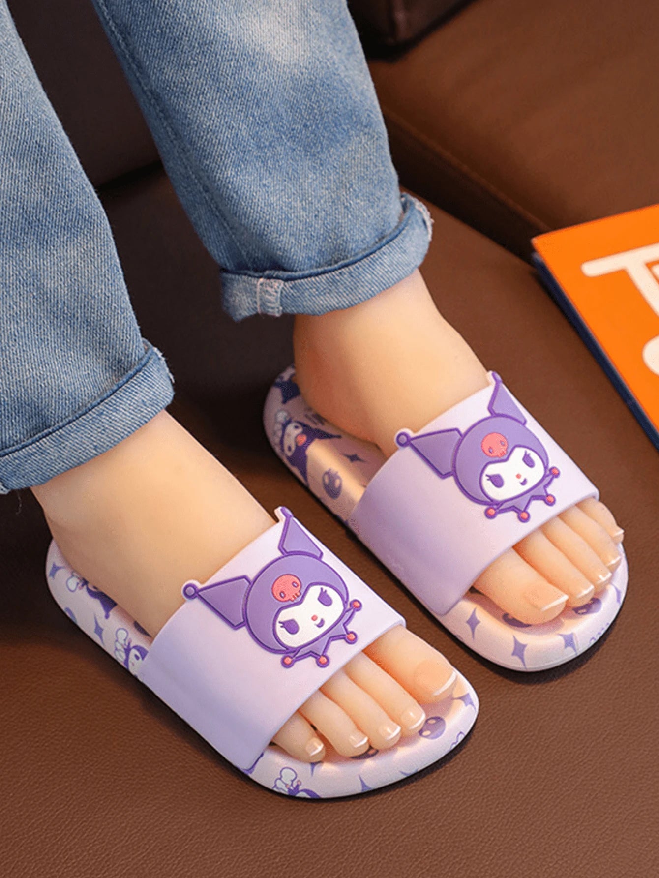 Sanrio Kuromi Cute Cartoon Open Toe Slippers