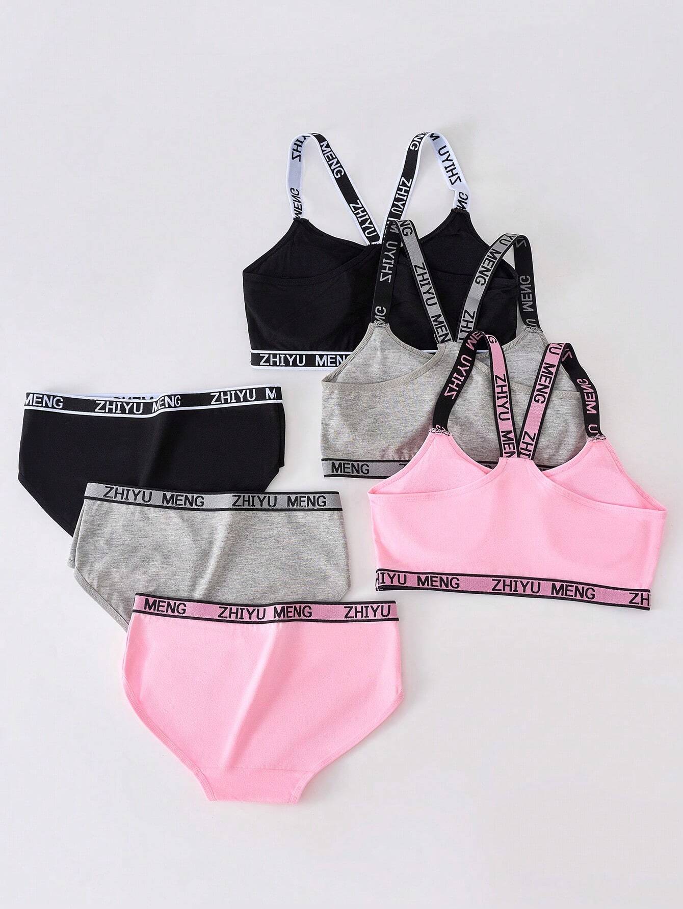 Tween Girls Minimalist Fashion Bra & Panty Set