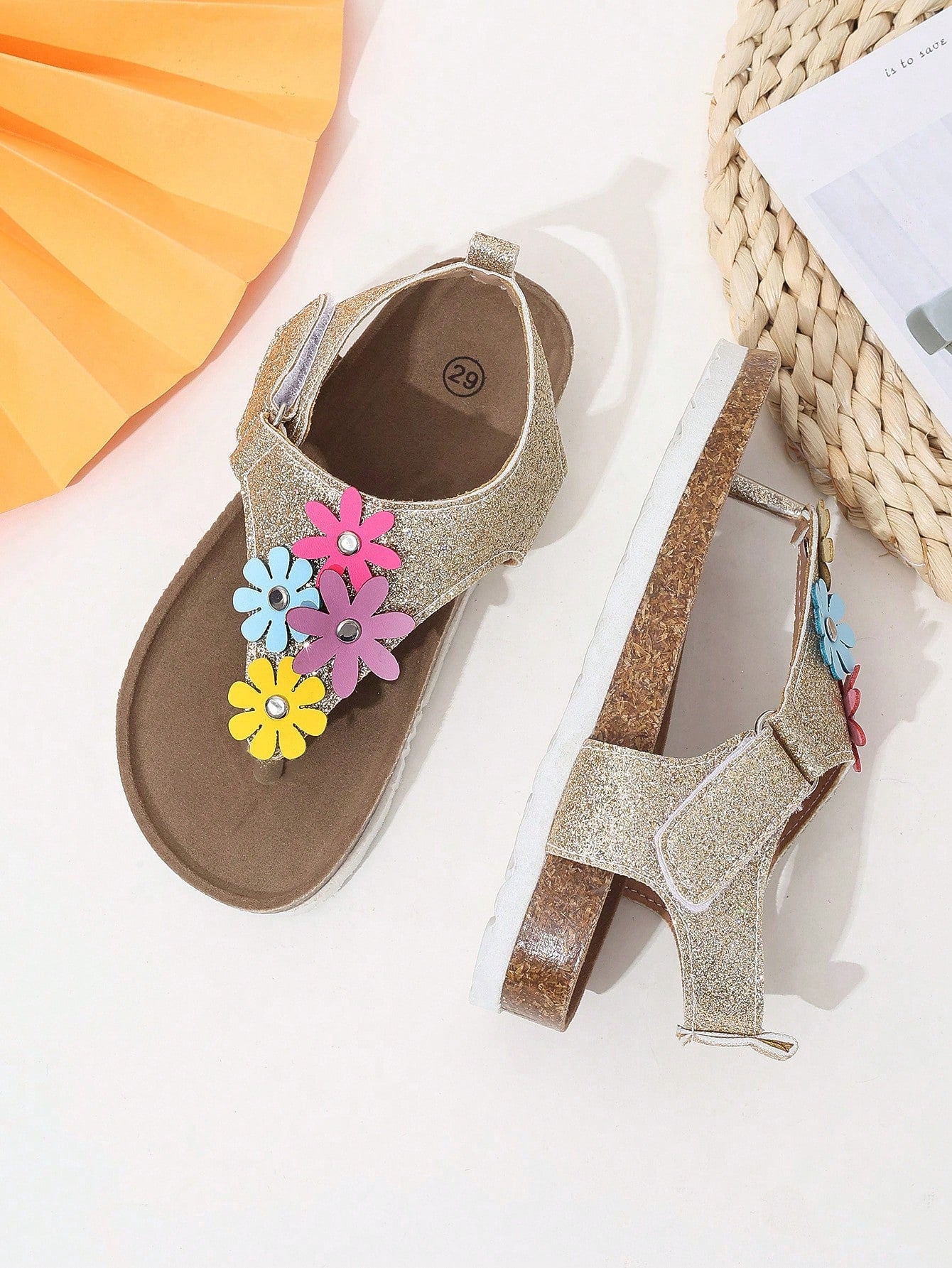 Kids' Fashionable Floral Decor Flip Flops