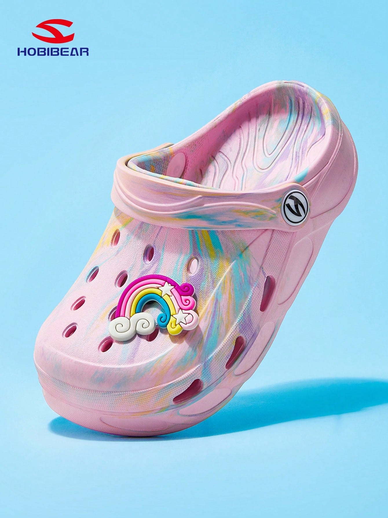 1 Pair White Fashionable Cute Wooden Clogs Pink