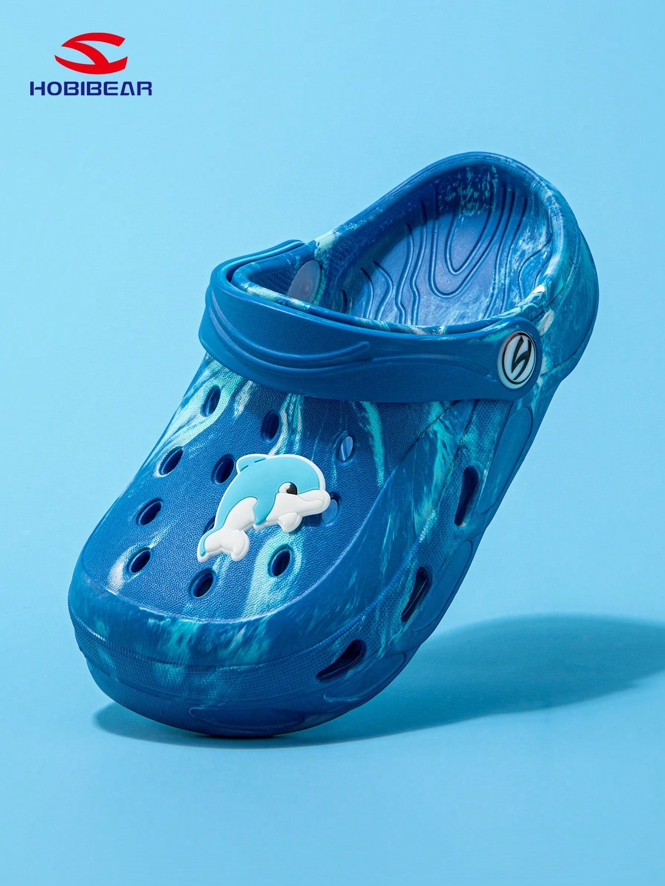 1 Pair White Fashionable Cute Wooden Clogs Royal Blue
