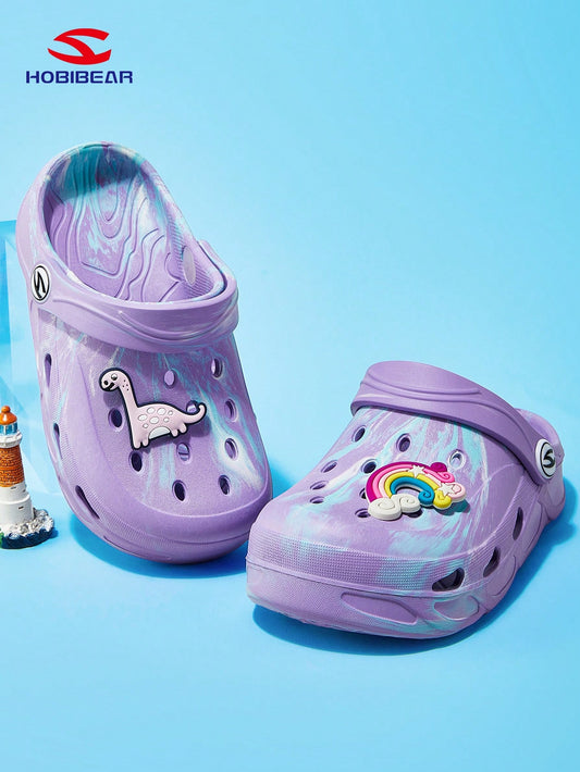 1 Pair White Fashionable Cute Wooden Clogs