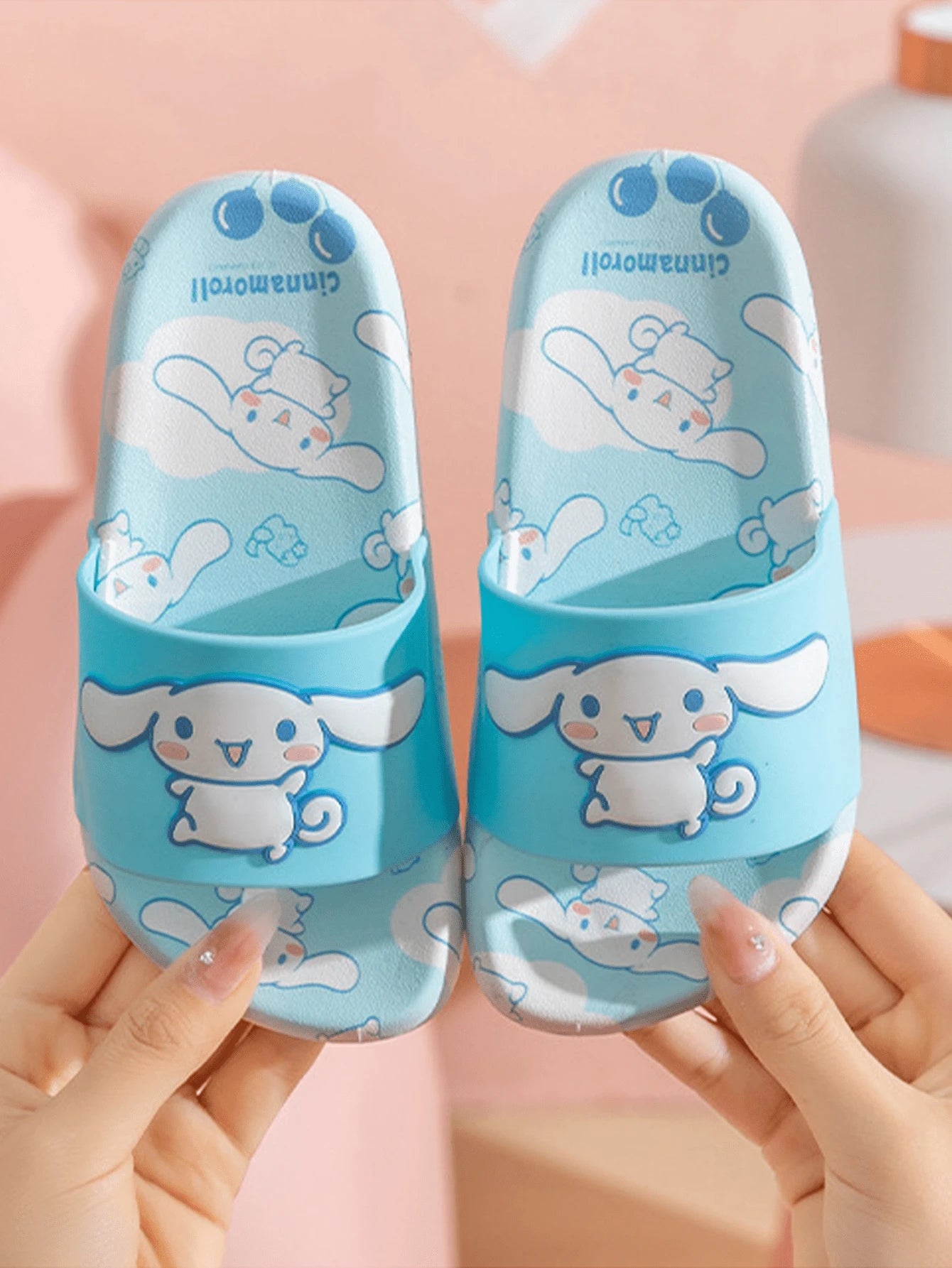 Sanrio Kuromi Cute Cartoon Open Toe Slippers Blue