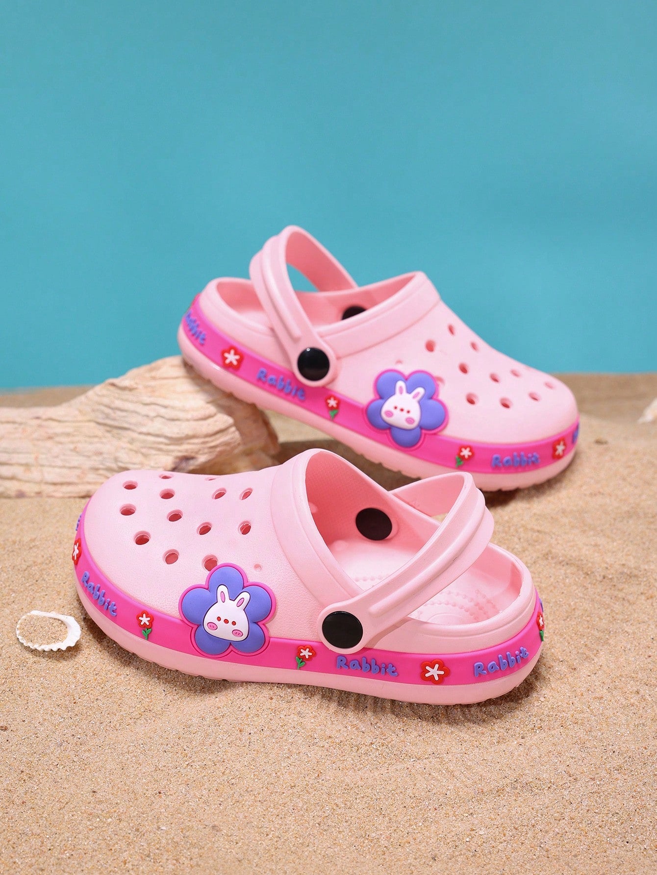 1 Pair EVA Soft Material Anti-Slip, Abrasion Resistant, Round Toe Beach Sandals Pink