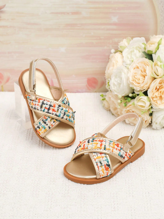 Toddler/Kids Girls' Colorblock Flat Summer Sandals Gold