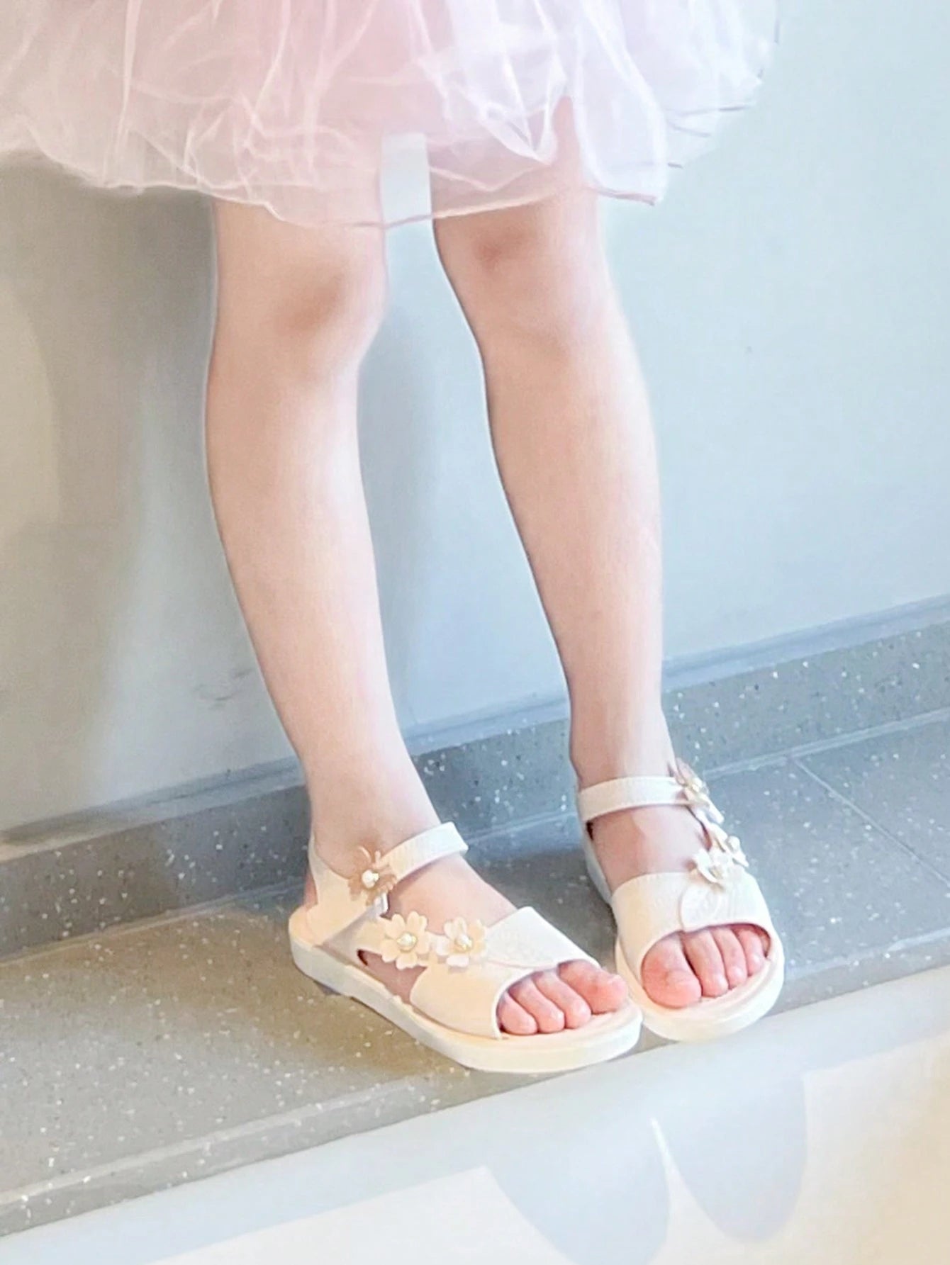 1 Pair Girls Floral Princess Sandals