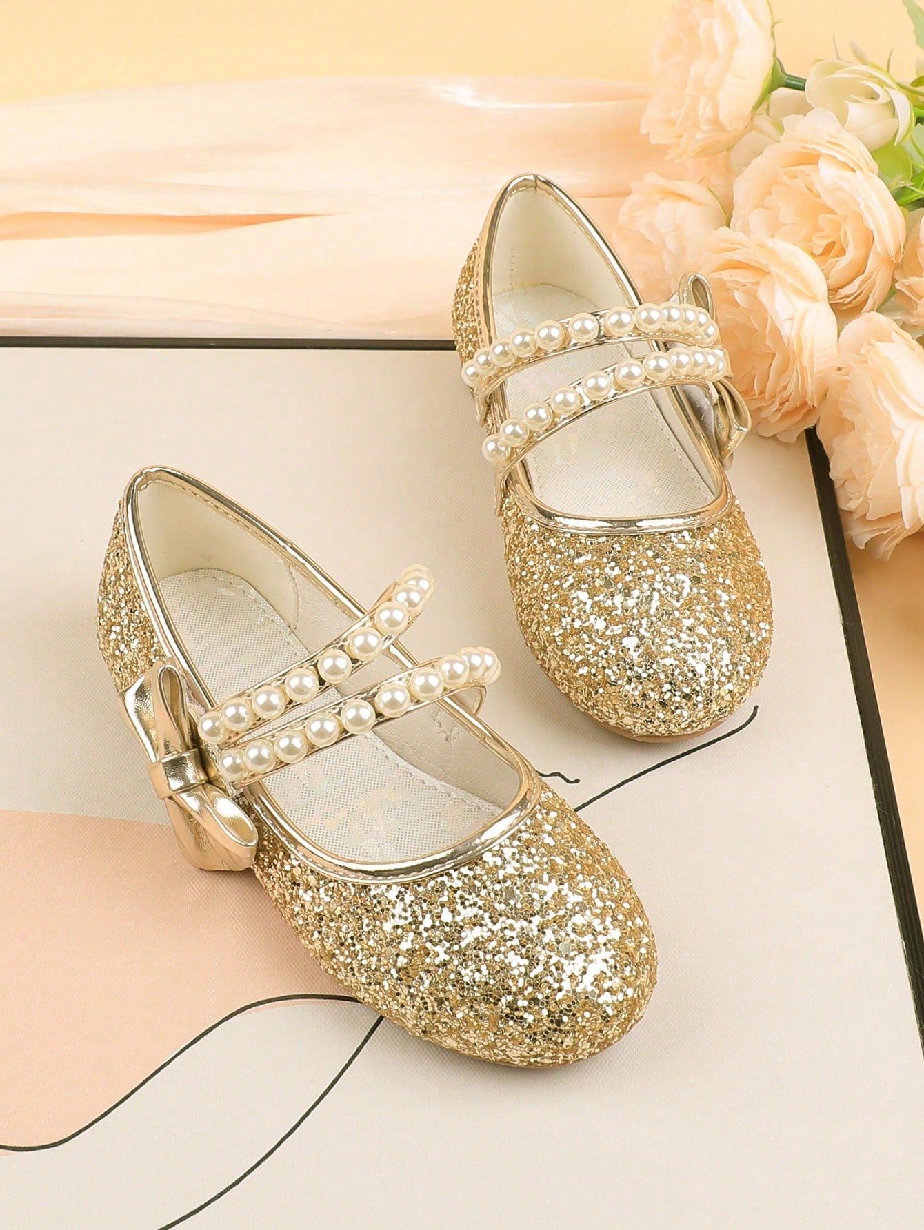 Children Girls Mary Jane Dress Shoes Gold