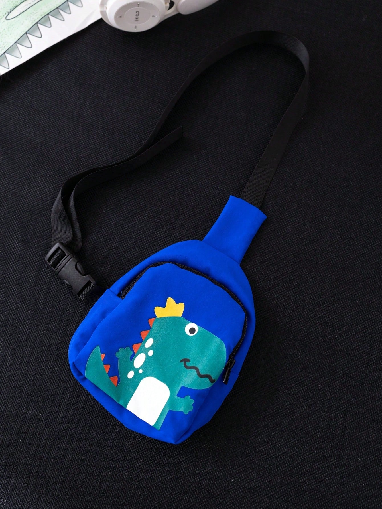 Young Boy Cute Dopamine Colorful Striped Dinosaur Animal 3D Backpack, Round Neck Short Sleeve Shirt And Shorts