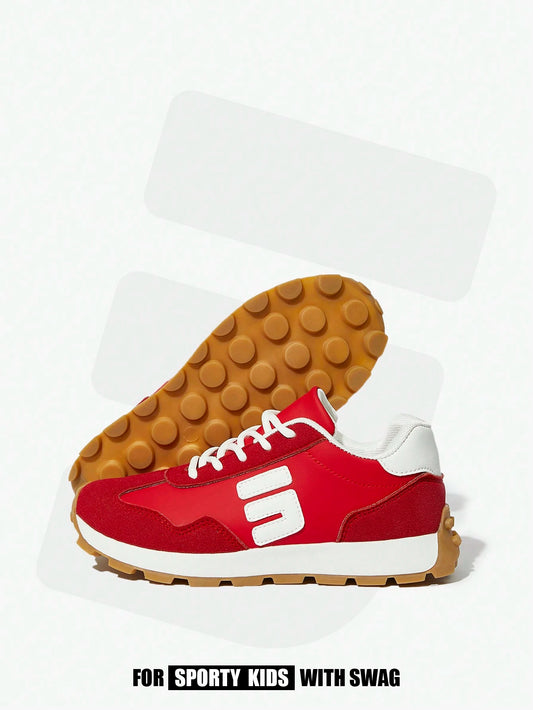 JNSQ Kids Red Retro Casual Comfortable Durable Sport Sneakers Red