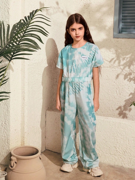 Tween Girl' Jumpsuit, Urban Leisure Style, Girls' Green Long Pants Jumpsuit Green