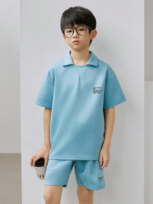 Genkimix Kids 2-Piece Set For Tween Boys Blue