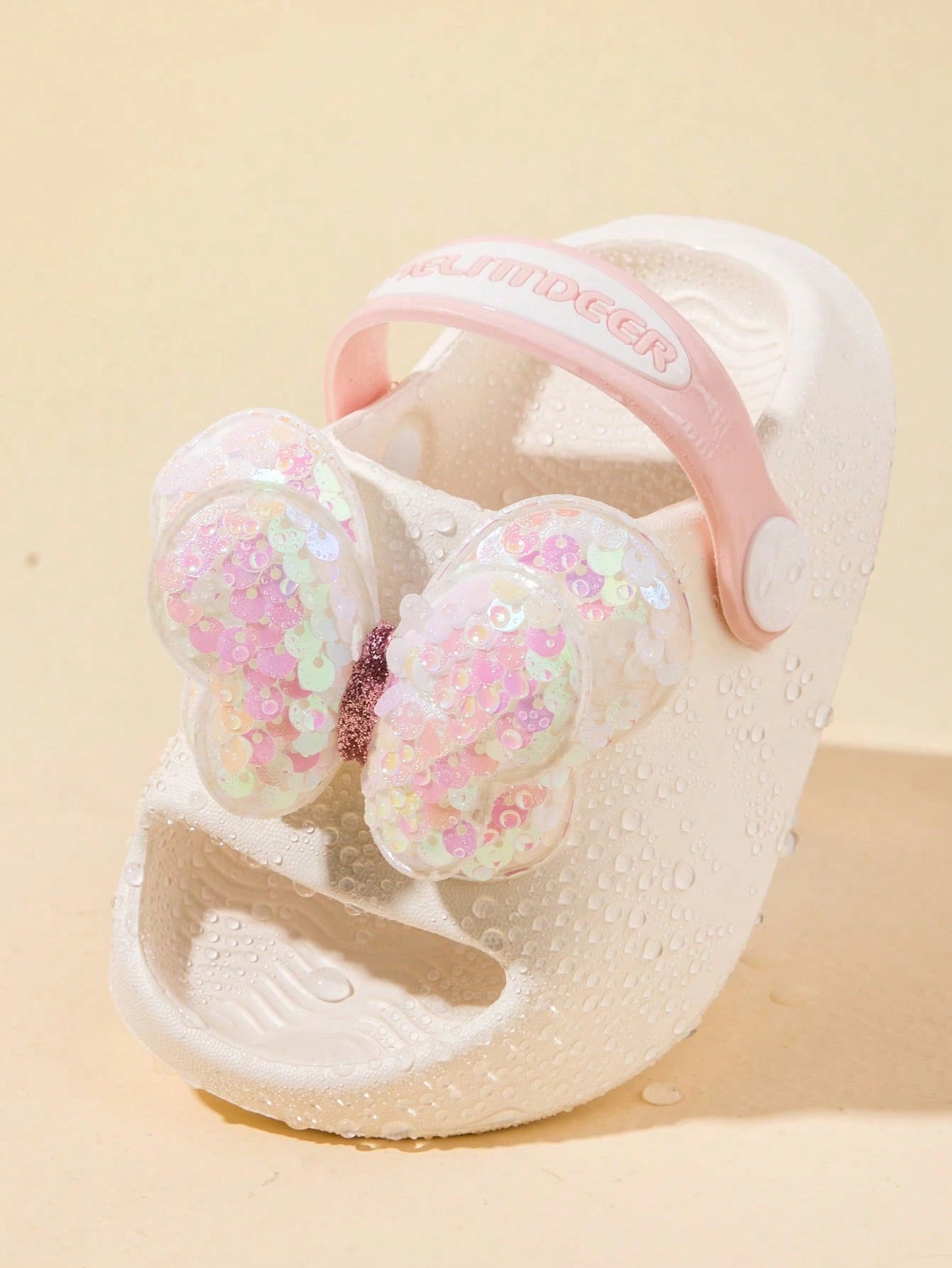 Girls' Fashion Cute Sequined Bow Open Toe Slippers