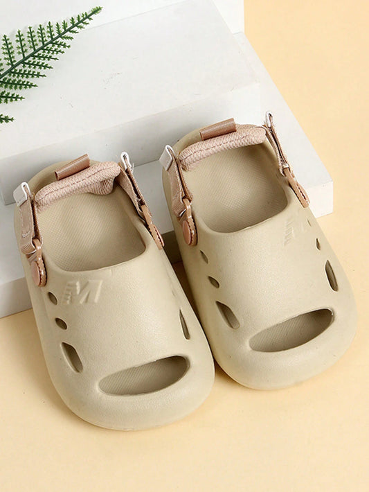 Simple And Comfortable Soft Soled Open Toed Children's Sports Flat Sandals Khaki