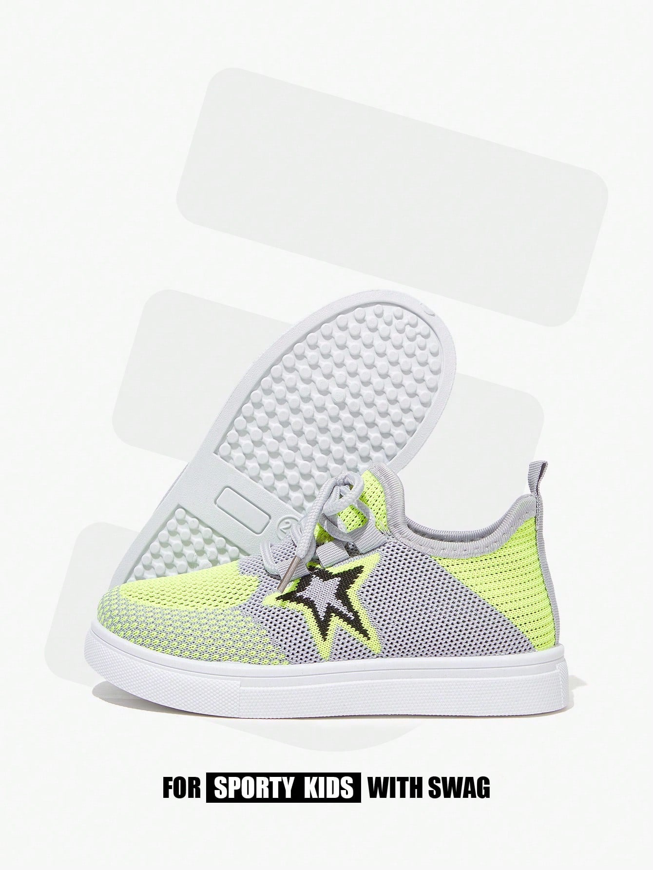 4 Season All-Match Kids Breathable Lace-Up Color Blocking Flat Casual Sneakers