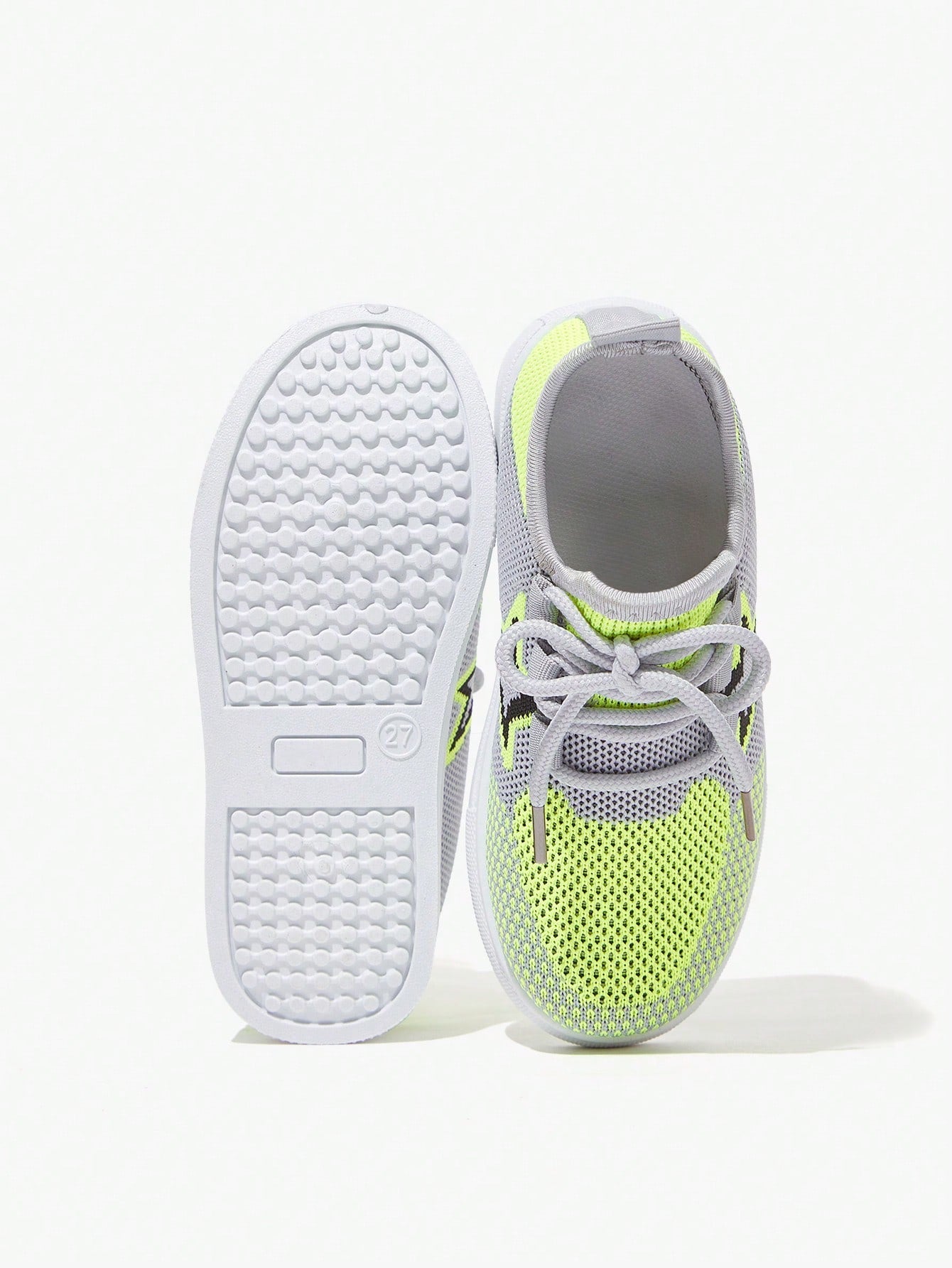 4 Season All-Match Kids Breathable Lace-Up Color Blocking Flat Casual Sneakers
